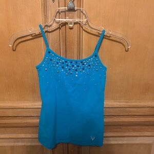 Justice Teal Camisole with Rhinestones